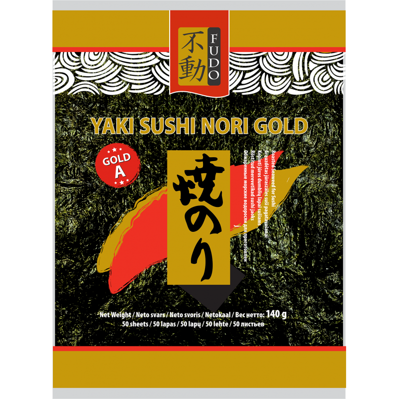 FUDO Yaki sushi nori Gold 50 sheets 140g, South Korea